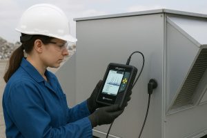 Usine de recyclage, analyse vibratoire sur GTA (groupe de traitement de l'air) par VIBALTEQ